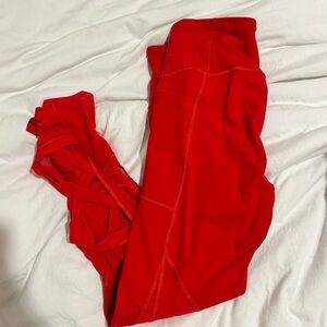 vs sport red crossover leggings
